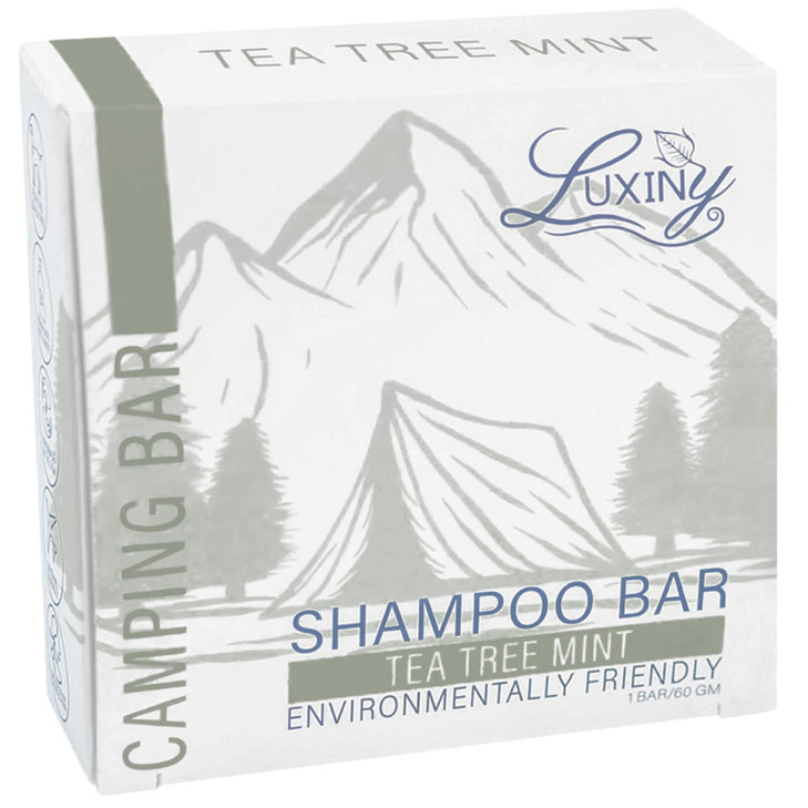 Luxiny Tea Tree Mint Shampoo Bar Vegan SulfateFree Made in the USA Refreshing Tea Tree Mint Oils Up to 60 Washes EcoFrie