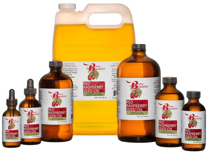 Berry Beautiful Red Raspberry Seed Oil 4 fl oz Coldpressed from Raspberries grown by Northwest Berry Coop farmers