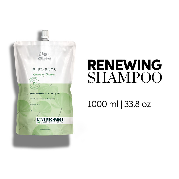 Wella Professionals Elements Renewing Shampoo with Aloe Vera Gentle for All Hair Types Without Sulfate Silicone 1 Liter
