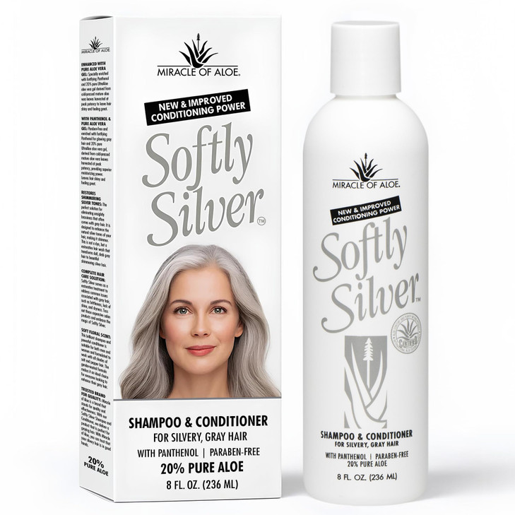 Softly Silver Shampoo Improved Conditioning formula for Gray Hair 2 in 1 Purple Restorative Hair Wash for Mature Hair Ad