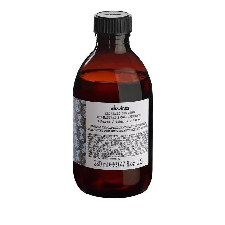 Davines Alchemic Shampoo Tobacco Color Enhancing Cleanser for Light Brown Medium Brunette Hair Intensifies Natural or Co