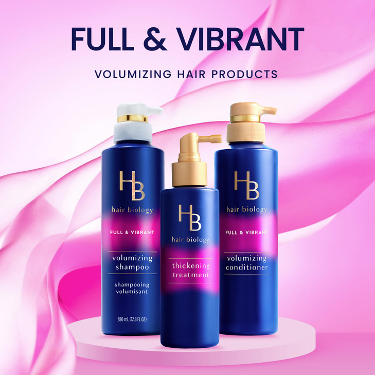 Hair Biology Full Vibrant Set Including Volumizing Shampoo 128 Fl Oz Conditioner 128 Fl Oz Thickening Treatment 64 Fl Oz