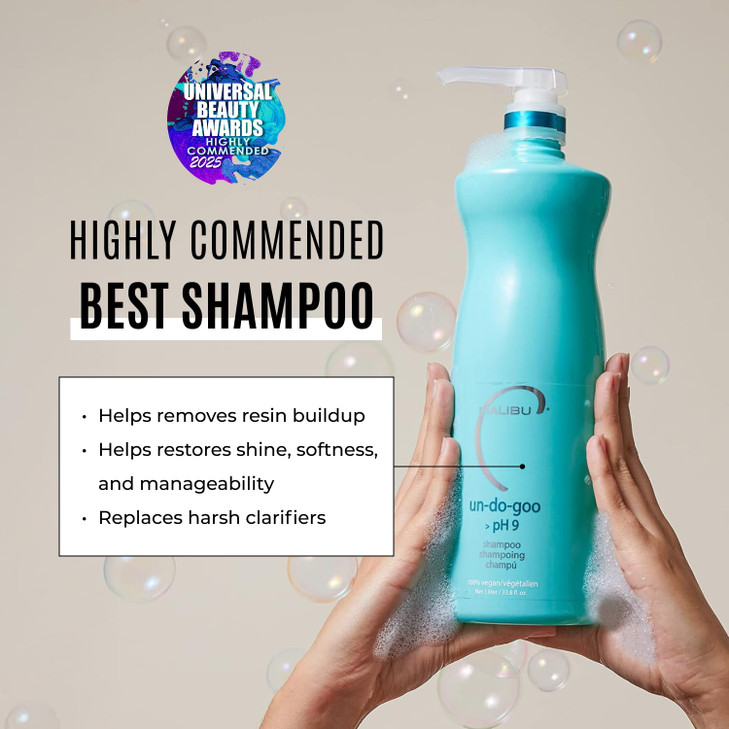 Malibu C UnDoGoo Clarifying Shampoo Removes Product Build Up and Resins from Hair Shine Restoring SulfateFree Cleanser 3
