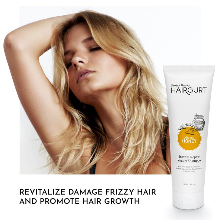Hairgurt Almond Honey Intense Repair Yogurt Shampoo Deep Moisturizing Cleanser for Dry Damaged Hair SulfateFree Natural