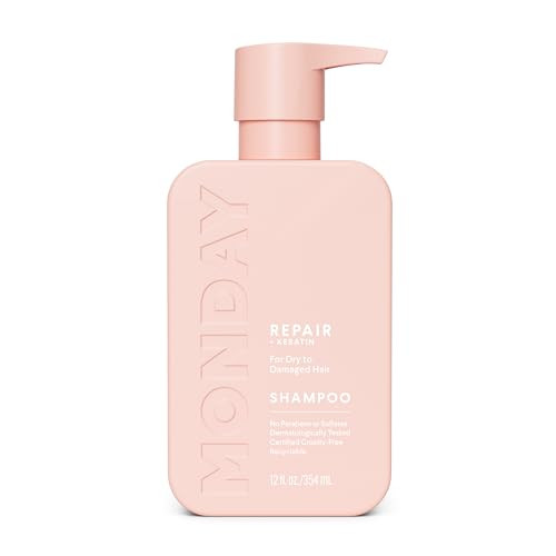 MONDAY HAIRCARE REPAIR Shampoo with Keratin Argan Oil Cocoa Butter 354mL For Dry to Damaged Depleted Hair 354mL