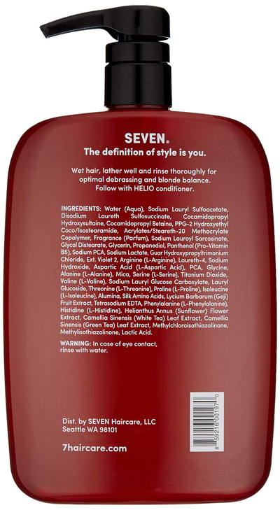 SEVEN Hair Care Rinzu Helio Violet Shampoo for Women Men with Green Tea Amino Acid Purple Shampoo for Blonde Hair Brassi