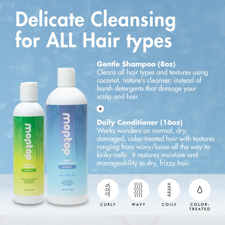 MopTop Sulfate Free Shampoo and Conditioner Curly Hair Natural Shampoo and Conditioner Helps Restore Dry Damaged Hair Re