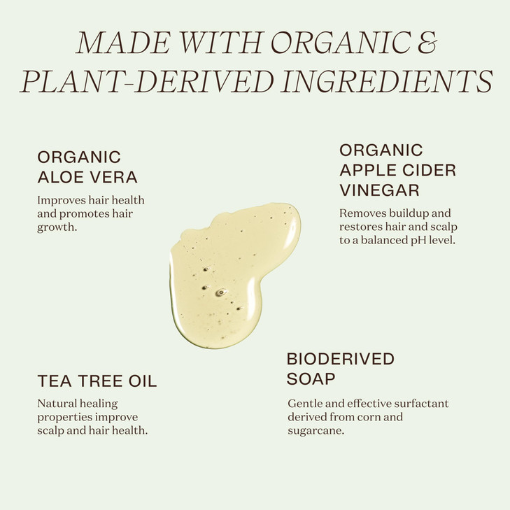 Ingreendients Natural Shampoo With Organic Ingredients Sulfate Free Color Safe Non Toxic With Tea Tree Oil Apple Cider V
