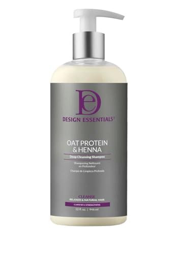 Design Essentials Oat Protein Henna Deep Cleansing Shampoo for Relaxed Natural Hair Clarifies Strengthens Volumizes Hair