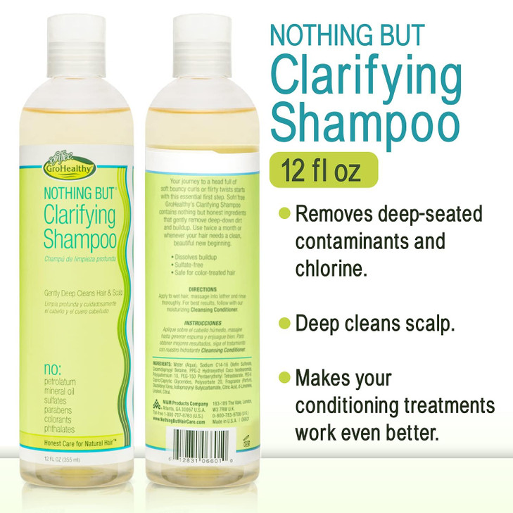 NOTHING BUT Clarifying Shampoo SulfateFree Detox for Natural Hair Hair Shampoo Removes Buildup 12oz Pack of 4