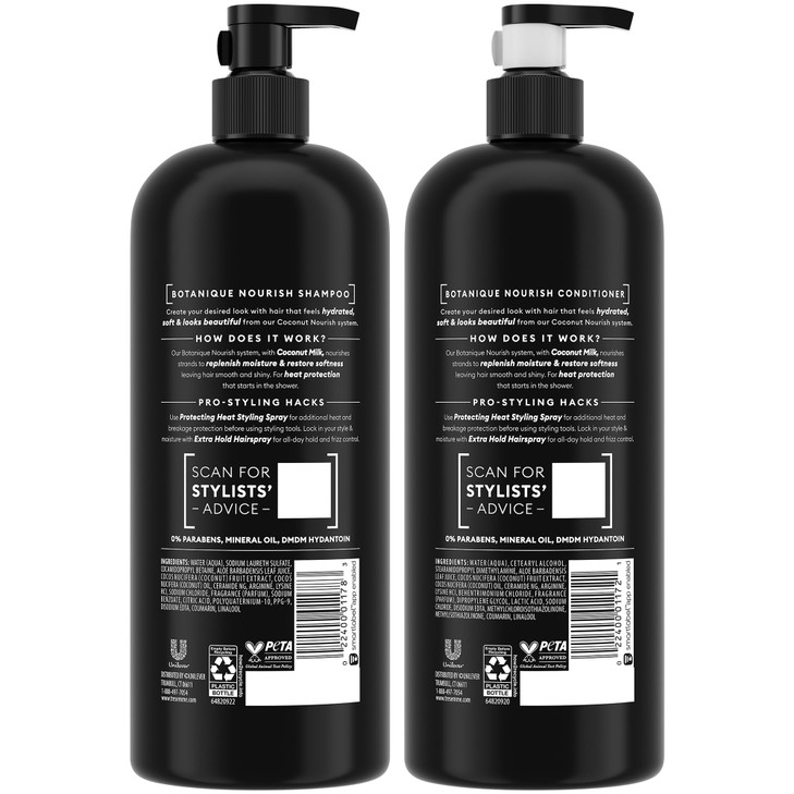 TRESemm Shampoo and Conditioner Set Botanique Nourish AntiFrizz Hair Products with Coconut Milk Aloe Vera 28 Oz Ea