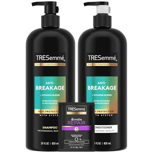 TRESemm Shampoo Conditioner AntiBreakage Keratin Mask Strengthening Products for Dry Damaged Hair