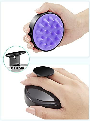 HEETA Scalp Massager Hair Growth Soft Silicone Scalp Scrubber Shampoo Brush for Exfoliation Dandruff Removal Head Massag