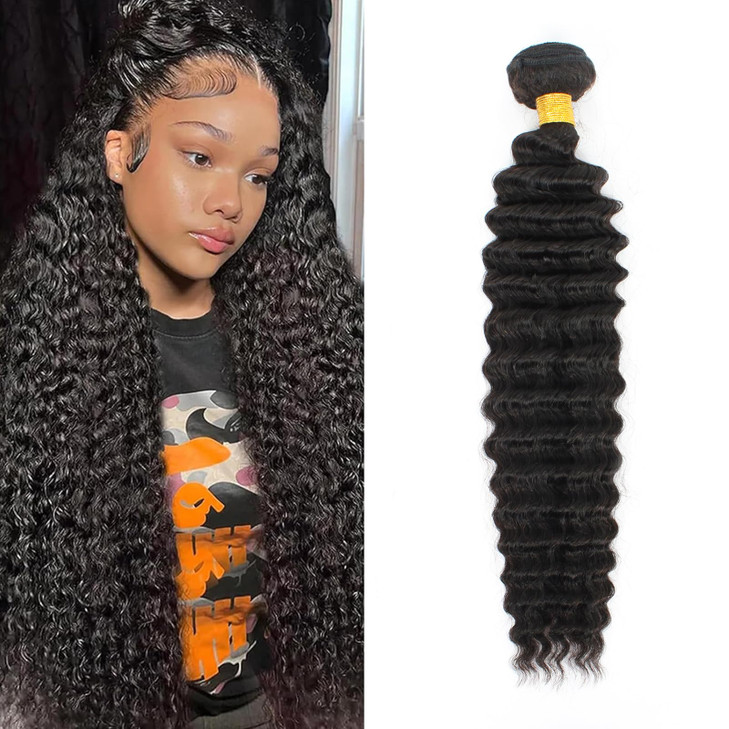 12A Deep Wave Bundles Human Hair 18 Inch Full And Thick Single Bundles 100 Unprocessed Brazilian Virgin Hair Bundles Sof