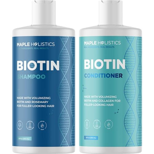 Rosemary Biotin Shampoo and Conditioner Set Volumizing Shampoo and Conditioner for Thinning Hair for Women Men with Nour