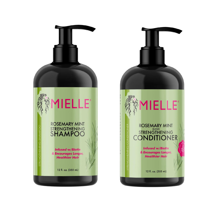 Mielle Rosemary Mint Biotin Infused Encourages Longer Hair Products for Stronger and Healthier Hair Shampoo New Conditio