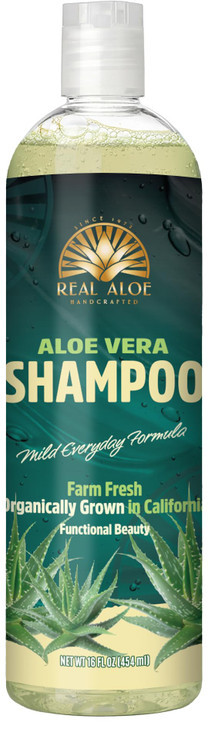 Real Aloe Vera Shampoo 16 fl oz Organic Aloe Argan Oil Sulfate Paraben Phenoxyethanol Free Gentle Daily Cleanse for Hair