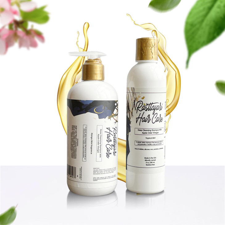 Rastta Locs Apple Cider Vinegar Deep Cleansing Clarifying and Detox pH balanced Shampoo with Aloe Vera and peppermint oi