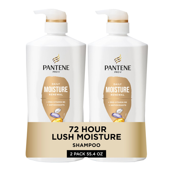 Pantene Shampoo Daily Moisture Renewal ProV Nutrients for Dry ColorTreated Straight to Curly Hair 72Hour Hydration Softn
