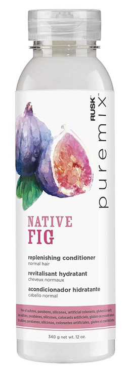 RUSK Puremix Native Fig Replenishing Conditioner for Normal Hair Detangles and Restores Hairs Moisture Levels 12 oz