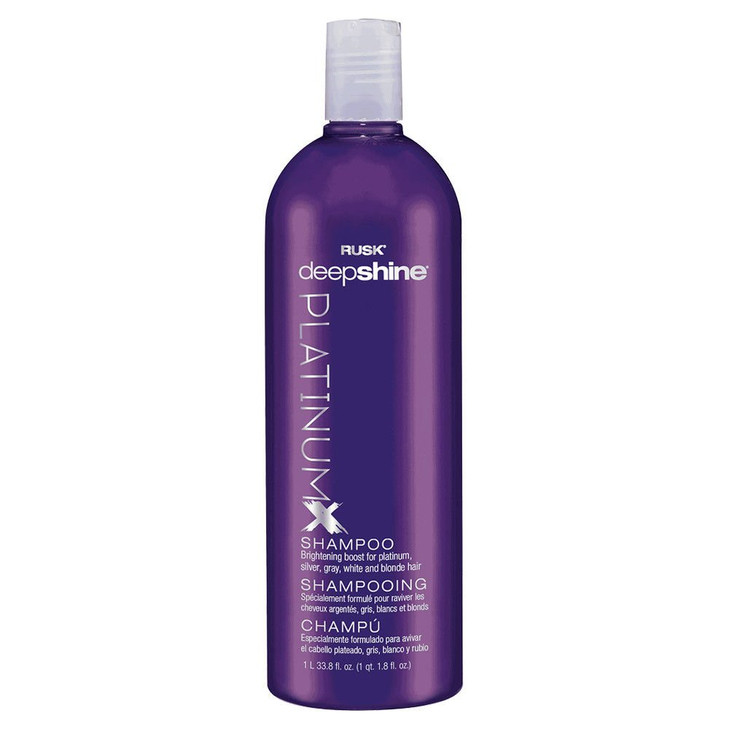 RUSK Deepshine PlatinumX Shampoo Gentle Cleansing Brightening Boost for Platinum Silver Gray White and Blonde Hair 338 o