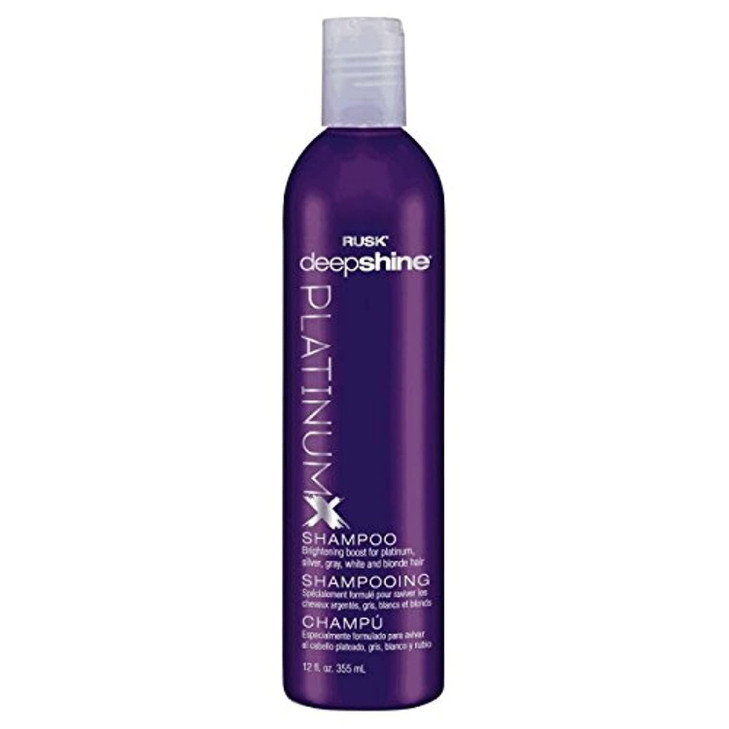 RUSK Deepshine PlatinumX Shampoo Gentle Cleansing Brightening Color Boost for Platinum Silver Gray White and Blonde Hair