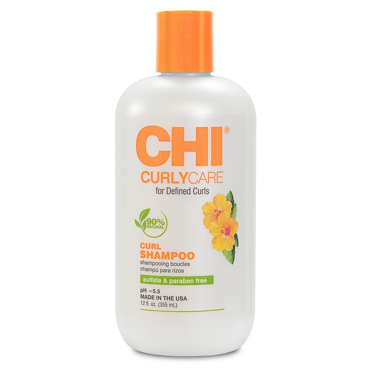 CHI CurlyCare Curl Shampoo Hydrates Curls Reduces Frizz Increases Elasticity Strength Sulfate Paraben CrueltyFree 12 Oz