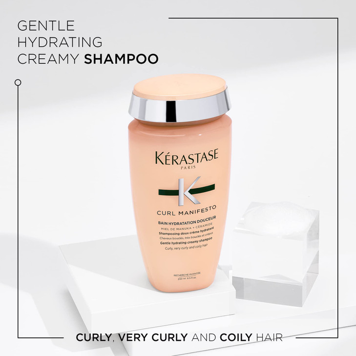 KRASTASE Curl Manifesto Hydratation Douceur Shampoo Removes Build Up Hydrates Curls Softens Reduces Frizz for All Wavy C