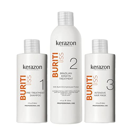 Clarifying Shampoo with Brazilian Keratin Treatment and Intensive Hair Mask KIT Tratamiento de Keratina Alisado 120ml 4f