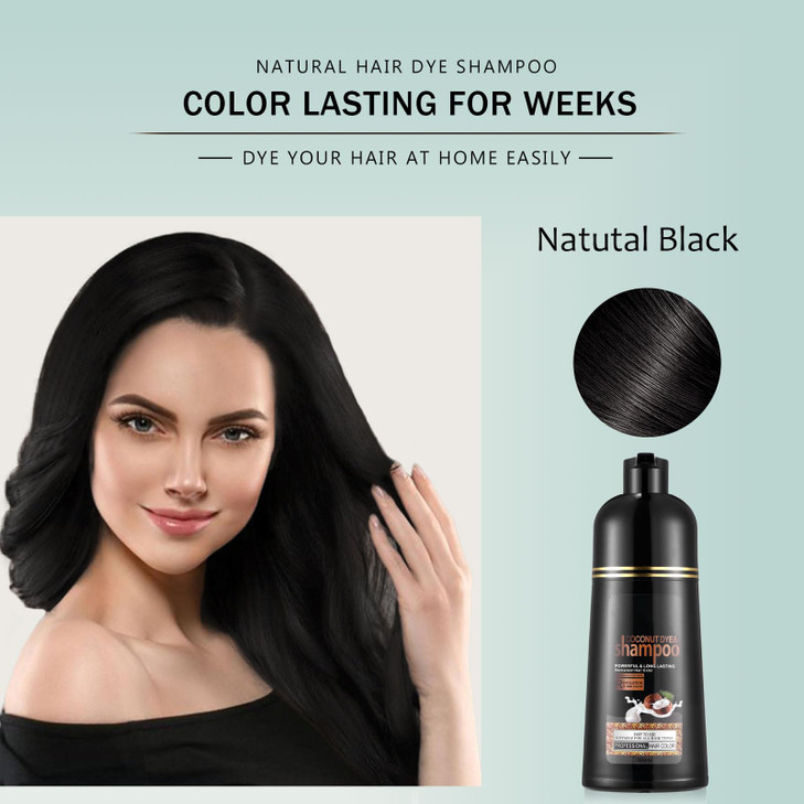 Fvquhvo Instant Black Hair Shampoo for Gray Hair Herbal Black Hair Dye Shampoo 3 in 1 for Women Men1690 Fl Oz Black Hair