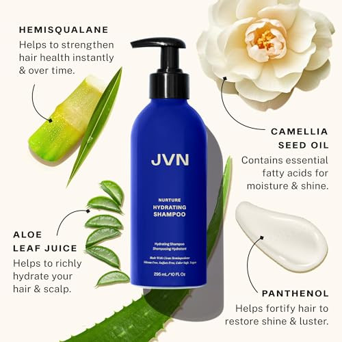JVN Nurture Hydrating Shampoo 10 Fl Oz Detangles Softens Hair Moisture and Deeply Nourishing Shampoo Color Safe Hair Car