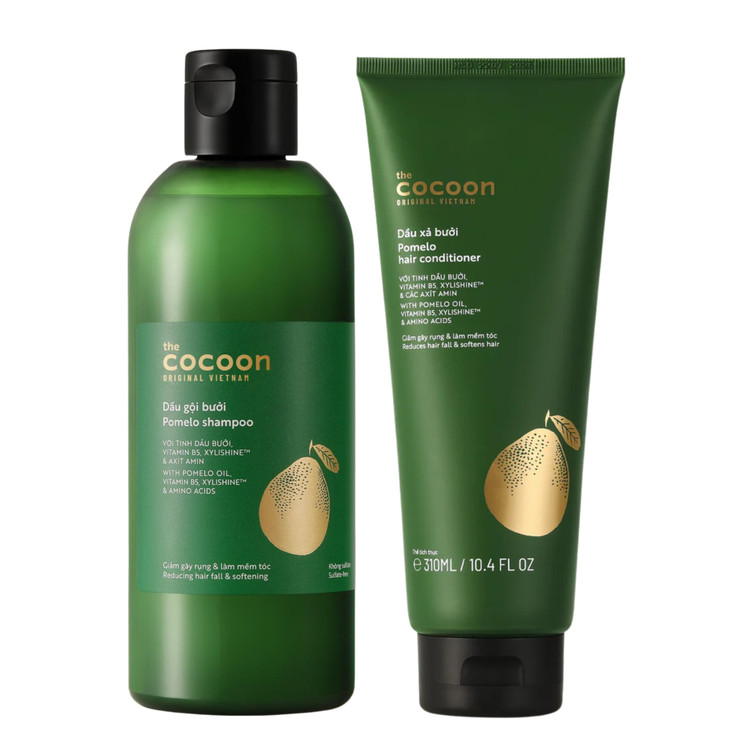 COCOONORIGINAL Cocoon Pomelo Shampoo Conditioner Bundle Anti Hair Loss Natural Sulfate free For Thinning Damaged Color T