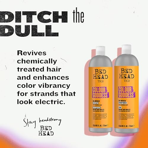 TIGI Bed Head Moisturizing Shampoo and Conditioner Set for dyed hair Colour Goddess with Sweet Almond Coconut Oils 2536