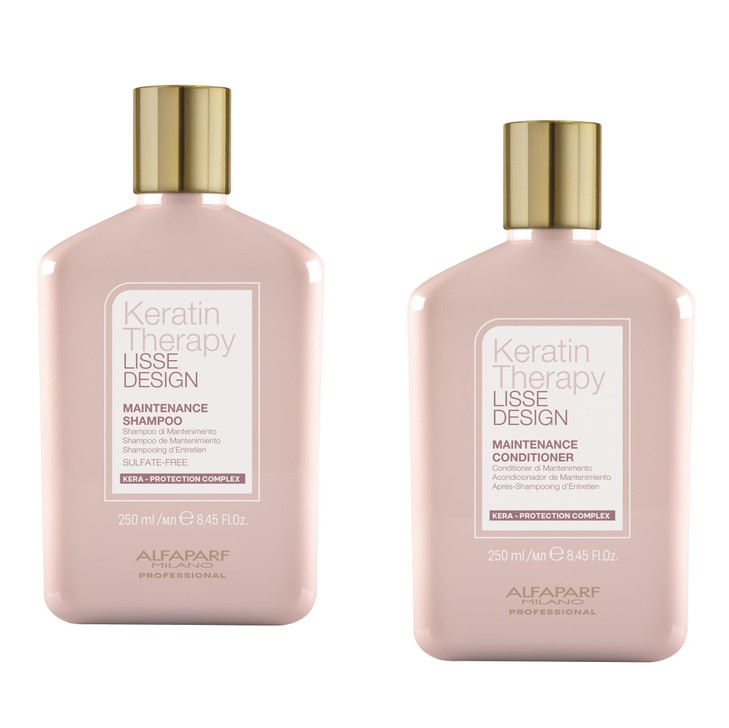 Alfaparf Milano Lisse Design Keratin Shampoo and Conditioner Set Sulfate Free AntiFrizz Maintains Enhances Professional