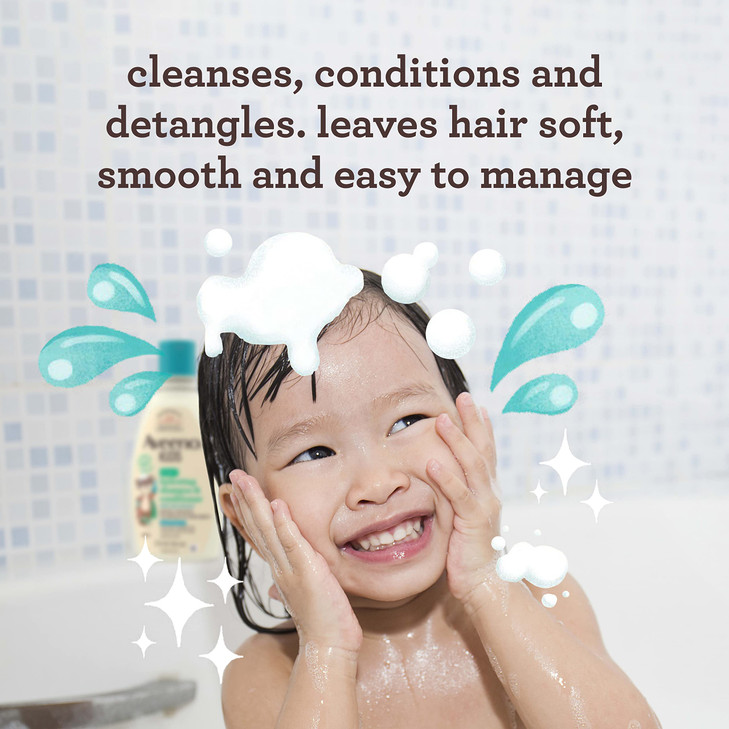 Aveeno Kids 2in1 Shampoo and Conditioner Hydrating Shampoo and Conditioner for Soft Smooth and Easily Manageable Hair Oa