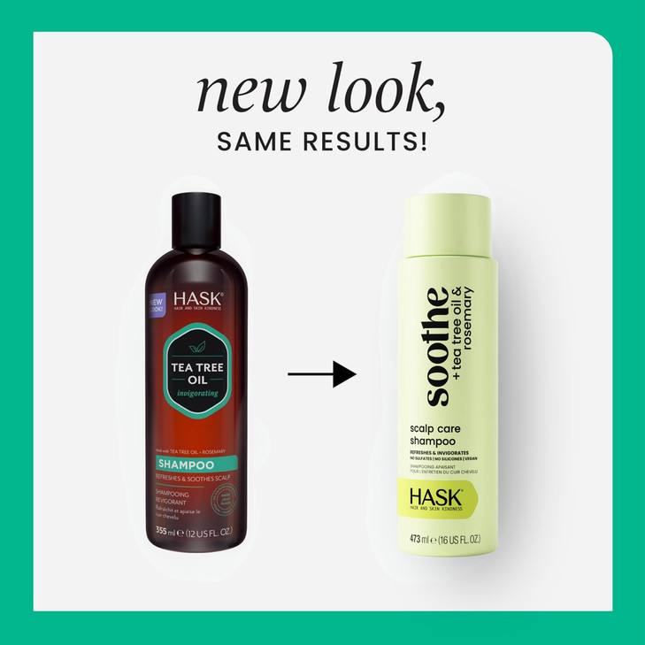 HASK Tea Tree Oil Rosemary Invigorating Shampoo Conditioner Set Refreshes Scalp Soothes SulfateFree ParabenFree GlutenFr