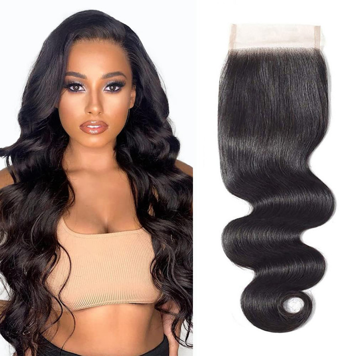 Body Wave Closure Human Hair Lace Closure Brazilian 12A Unprocessed Body Wave Hair 4x4 HD Lace Closure Free Part Natural