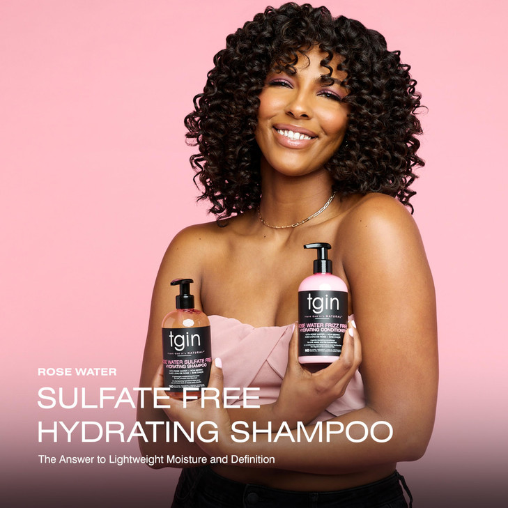 tgin Rose Water SulfateFree Hydrating Shampoo Clarifying Shampoo for Curly Wavy Coily Hair Lightweight Tgin Hair Product