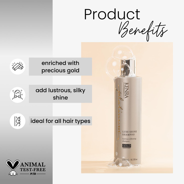 Kenra Professional Platinum Luxe Shine Shampoo Gold Enriched Lustrous Silkening Shampoo Transforms Dull And Lifeless Str