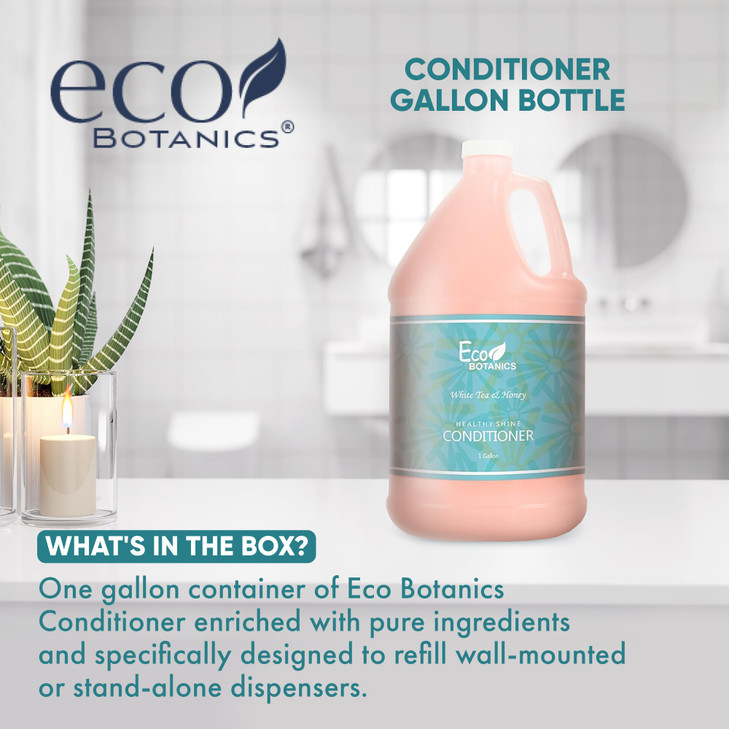 Terra Pure 1Shoppe Eco Botanics Natural Conditioner with Raw Honey White Tea Gallon Jug Bulk Toiletries for Airbnb Vacat