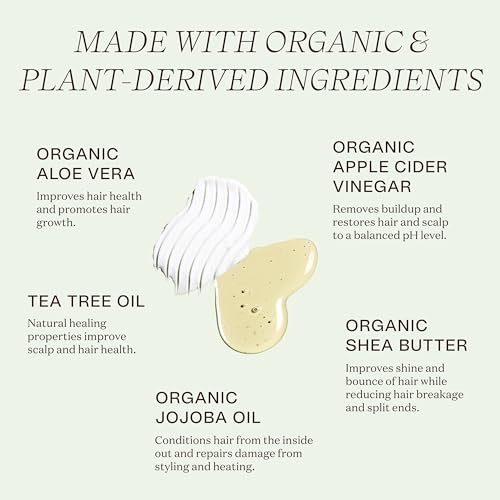 Ingreendients Non Toxic Vegan Shampoo and Conditioner with Organic Ingredients Apple Cider Vinegar Tea Tree Oil Color Sa