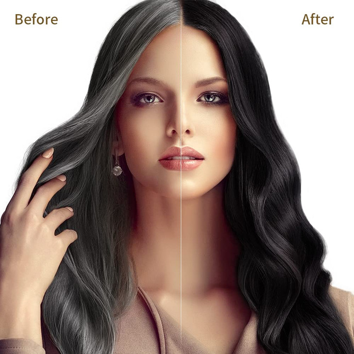 COSMTEK Black Hair Dye Shampoo for Gray Hair SemiPermanent Hair Color Shampoo for Women and Men Herbal and No Ammonia 3