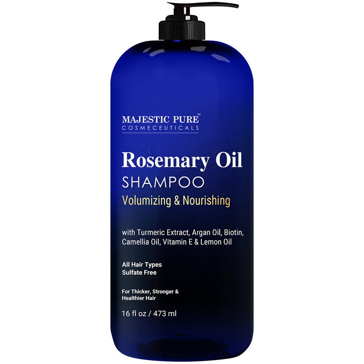 Majestic Pure Rosemary Oil Shampoo for Hair Growth Volumizing Nourishing Shampoo with Vitamin E Argan Oil Sulfate Free f