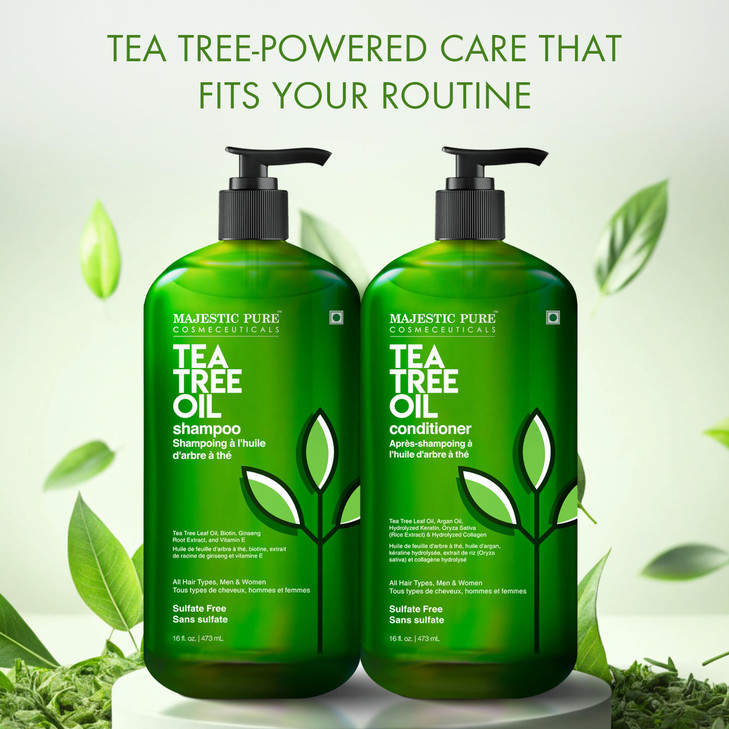 Majestic Pure Tea Tree Shampoo for Men and Women Hydrating Formula Fights Dandruff Lice and Itchy Irritating or Dry Scal