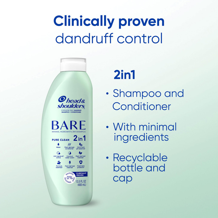 Head Shoulders AntiDandruff Shampoo and Conditioner BARE Pure Clean 2in1 Twin Pack 1 Pyrithione Zinc Scalp Care SulfateF