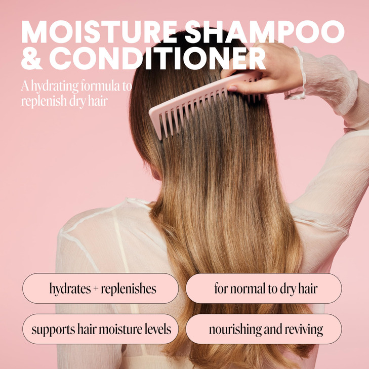 MONDAY HAIRCARE Moisture Shampoo Conditioner Set for Dry Coarse Stressed Frizzy Hair Made with Coconut Oil Rice Protein