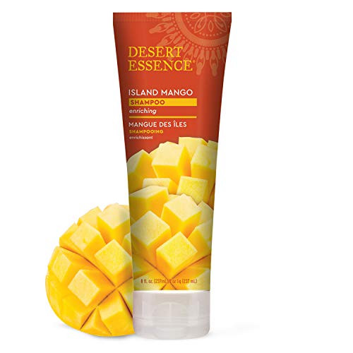 Desert Essence Island Mango Shampoo 8oz Rich Repair with Mango Seed Butter Organic Hemp Oil Jojoba Shea Butter Vegan Glu