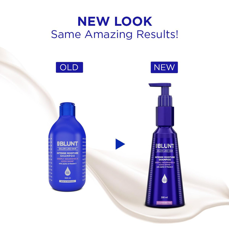 BBLUNT Intense Moisture Shampoo for Dry Frizzy Hair Gently Cleanses Makes Hair Soft Enhances Elasticity Adds Shine Color