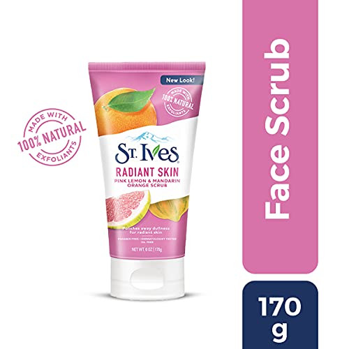 St. Ives Radiant Skin Face Scrub For Dull Skin Pink Lemon and Mandarin Orange Dermatologist-Tested Face Wash Scrub With 100 percent Natural Exfoliant online at globaldelivered