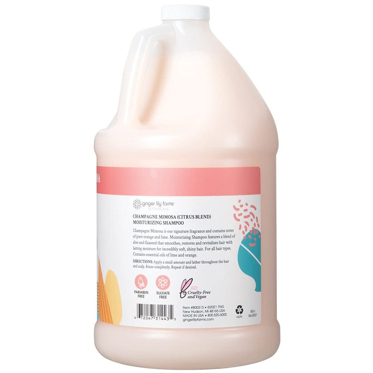 Ginger Lily Farms Botanicals Moisturizing Shampoo for All Hair Types Champagne Mimosa 100 Vegan CrueltyFree Citrus Blend